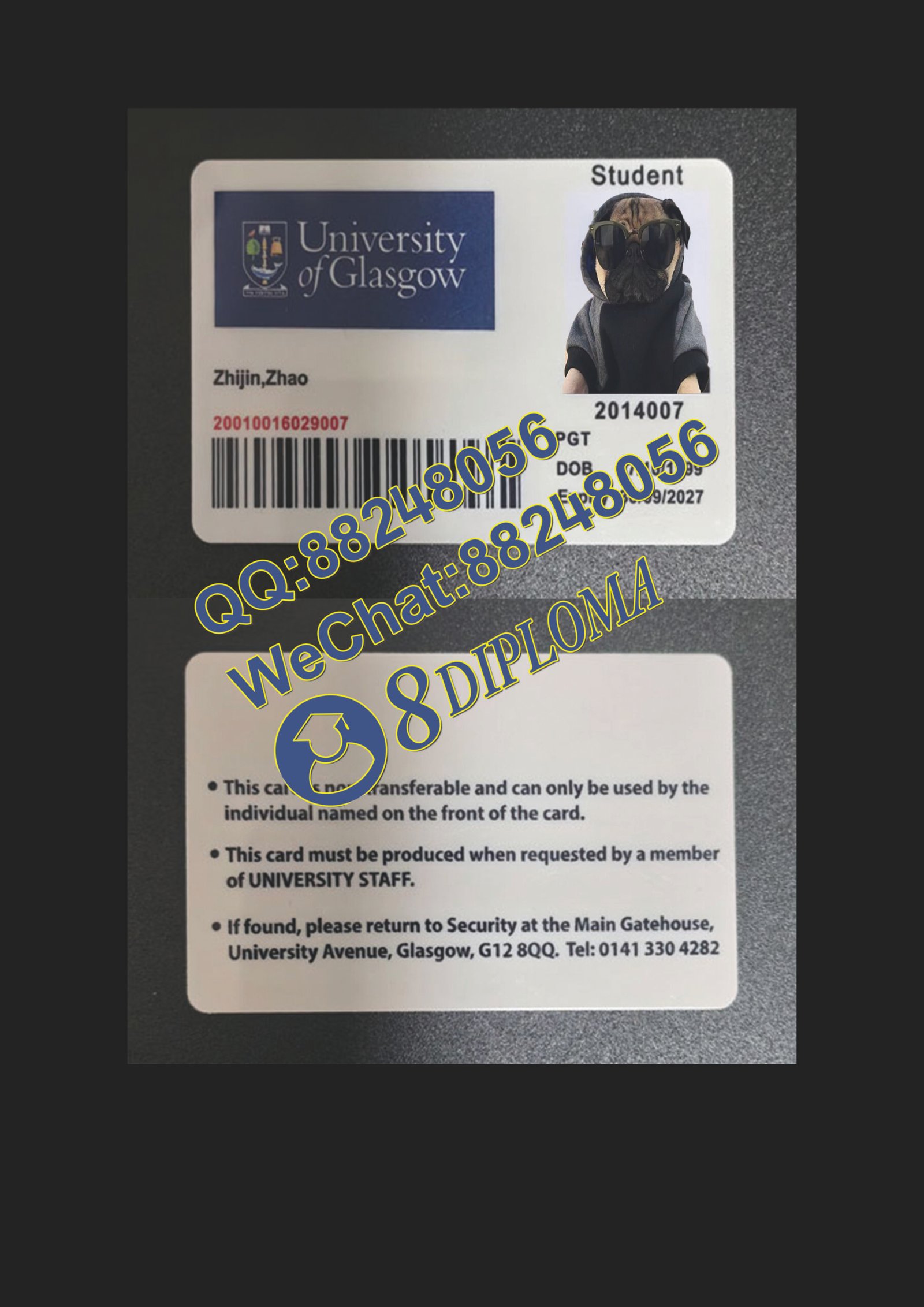 格拉斯哥大学学生证定制