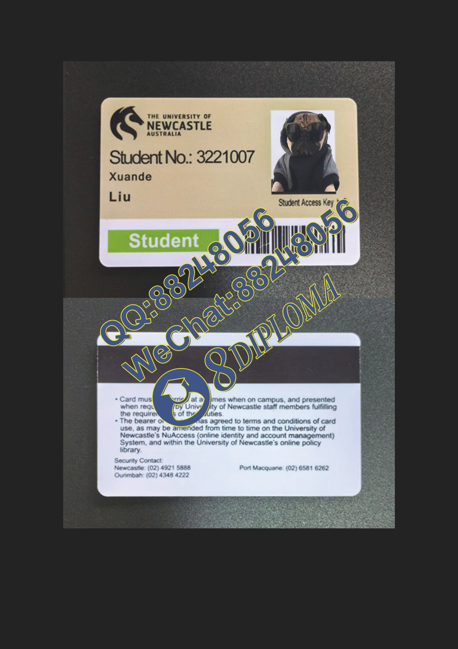 澳大利亚纽卡斯尔大学学生证定制
