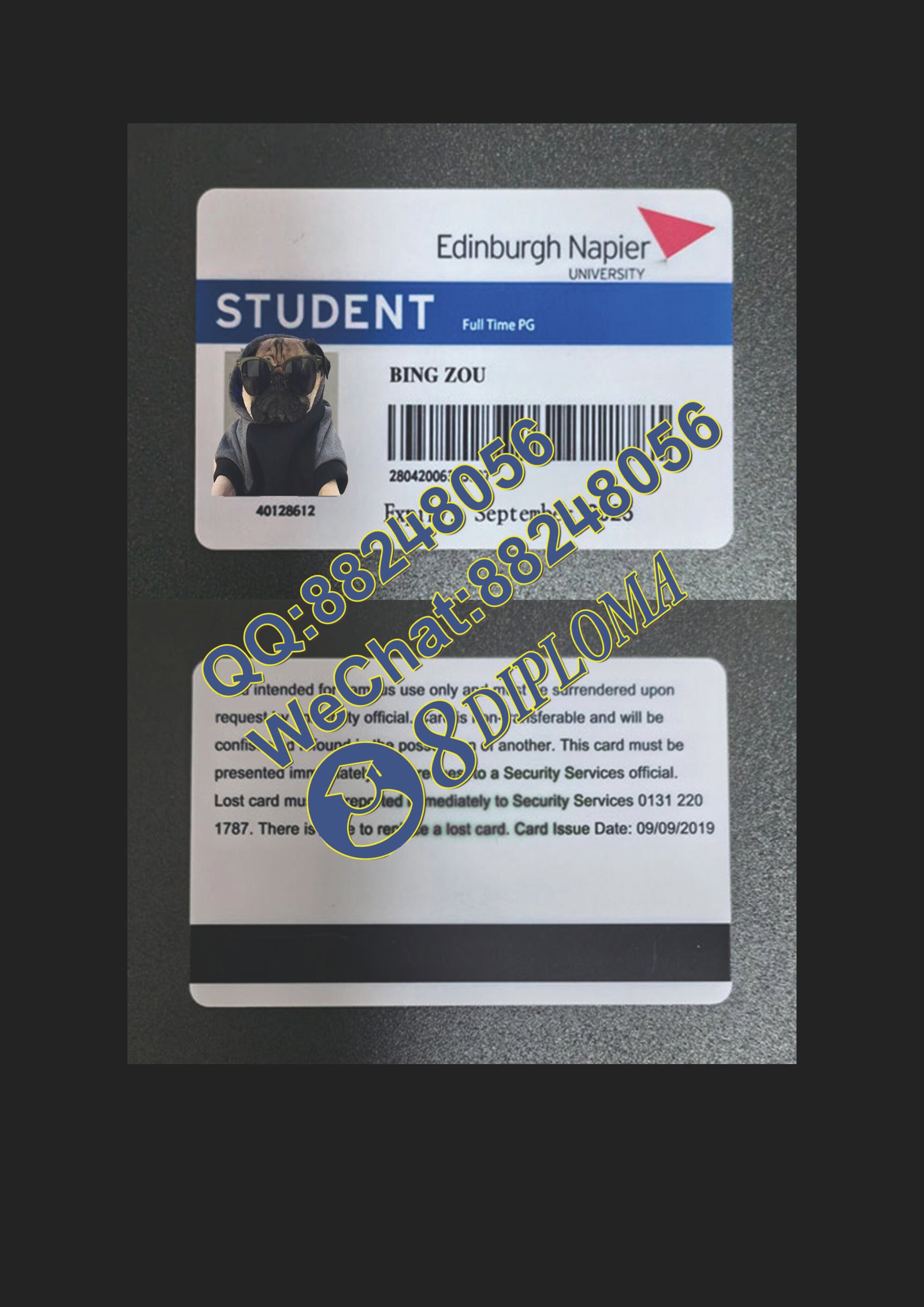 爱丁堡龙比亚大学学生卡定制